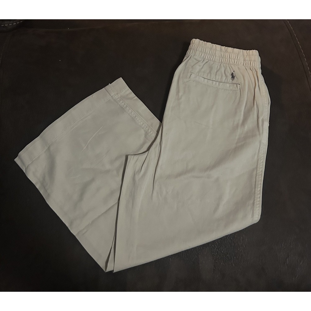 Polo Ralph Lauren Girls wide leg Beige Khaki Pants Size 12